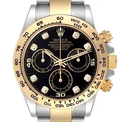 ROLEX DAYTONA STEEL YELLOW GOLD DIAMOND DIAL MENS WATCH 116503 BOX CARD