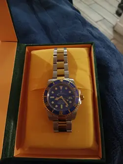 ROLEX SUBMARINER 41MM STEEL 18K YELLOW GOLD BLUE DIAL AUTOMATIC WATCH 126613LB