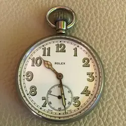 ROLEX MILITARY POCKET WATCH MANUAL WINDING VINTAGE ANTIQUE 1930'S WORKING