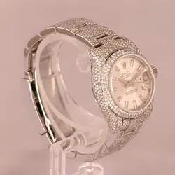 Dazzling Rolex Datejust 179160 Iced with Diamonds Bust Down Ladies