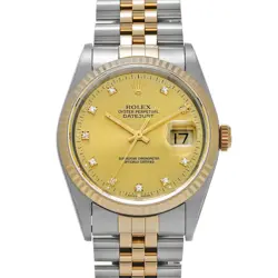 ROLEX 1/16  DATEJUST 16233G X NUMBER MANUFACTURED AROUND 1993 CHAMPAGNE/DIAMOND 