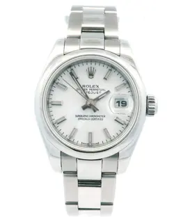 ROLEX DATEJUST 179160 STAINLESS STEEL WHITE DIAL LADIES WATCH
