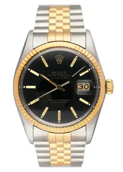ROLEX DATEJUST 16013 BLACK DIAL MENS WATCH BOX PAPERS