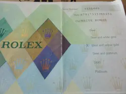 100% ORIGINAL ROLEX 79173  GUARANTEE PAPER  Y SERIAL