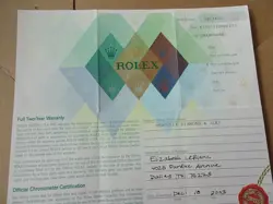 100% ORIGINAL ROLEX 79173  GUARANTEE PAPER  K SERIAL 2003