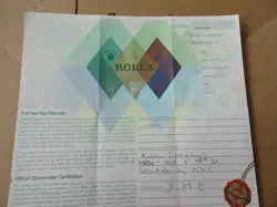 100% ORIGINAL ROLEX 79173  GUARANTEE PAPER  F SERIAL .-