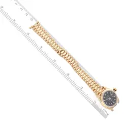 ROLEX PRESIDENT DATEJUST 26 YELLOW GOLD BLACK DIAL LADIES WATCH 69178