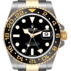 ROLEX GMT MASTER II STEEL YELLOW GOLD MENS WATCH 116713 BOX CARD
