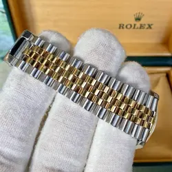Rolex Datejust 36 mm BOX PAPERS Two Tone Jubilee Whiter Roman Dial Yellow Gold