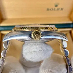 Rolex Datejust 36 mm BOX PAPERS Two Tone Jubilee Whiter Roman Dial Yellow Gold