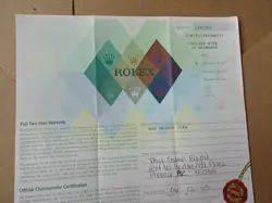 100% ORIGINAL ROLEX 79174  GUARANTEE PAPER   SERIAL SILVER