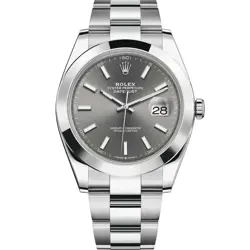 ROLEX DATEJUST 41 126300, STEEL, SLATE INDEX, BOX & PAPERS