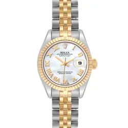 ROLEX DATEJUST STEEL YELLOW GOLD MOP LADIES WATCH 179173 BOX PAPERS