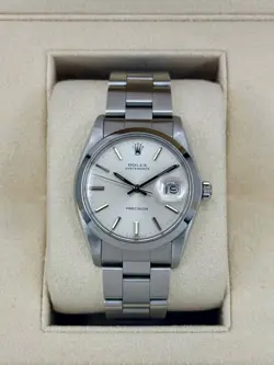 ROLEX OYSTER DATE 34MM 6694 STAINLESS STEEL SILVER DIAL