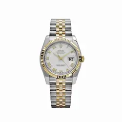 ROLEX DATEJUST 116233 YELLOW GOLD STAINLESS STEEL WHITE ROMAN DIAL JUBILEE