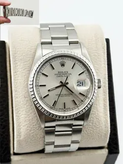 ROLEX DATEJUST 16220 SILVER DIAL STAINLESS STEEL 36MM