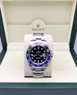 ROLEX 126710BLNR GMT MASTER II BATMAN BLACK BLUE CERAMIC BEZEL STAINLESS STEEL