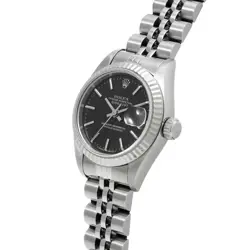 USED ROLEX Datejust 69174 Black Case: 26×26mm Band: 18cm Ladies Watch #132914