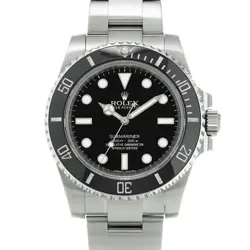USED ROLEX SUBMARINER 114060 BLACK CASE: 40×40MM MEN'S WATCH #111714