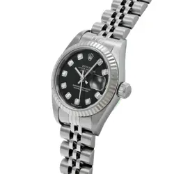 USED ROLEX Datejust 79174G Black Case: 26×26mm Band: 18cm Ladies Watch #121514
