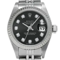 USED ROLEX Datejust 79174G Black Case: 26×26mm Band: 18cm Ladies Watch #121514