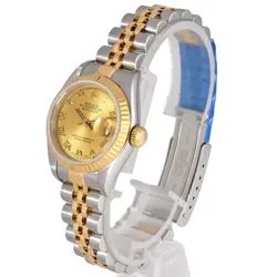 ROLEX 79173 Datejust Automatic Champagne Dial YG×SS Roman Index Ladies