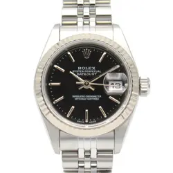 ROLEX DATEJUST WATCH K18WG STAINLESS STEEL LADIES BLACK BA 79174