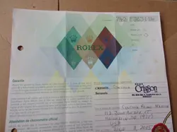 100% ORIGINAL ROLEX 79173  GUARANTEE PAPER  SERIAL F YELLOW
