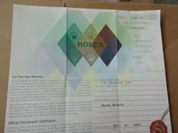 100% ORIGINAL ROLEX 179178  GUARANTEE PAPER  SERIAL 2003