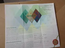 100% ORIGINAL ROLEX 179174  GUARANTEE PAPER  SERIAL 2006