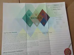 100% ORIGINAL ROLEX 78240  GUARANTEE PAPER   SERIAL