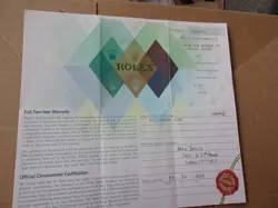 100% ORIGINAL ROLEX 179163  GUARANTEE PAPER  SERIAL Y
