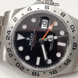 ROLEX EXPLORER II 42 MM STEEL BLACK DIAL ORANGE HAND AUTOMATIC WATCH 216570