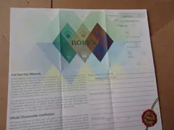 100% ORIGINAL ROLEX 179163  GUARANTEE PAPER  SERIAL F