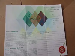 100% ORIGINAL ROLEX 76193  GUARANTEE PAPER  SERIAL  BLACK