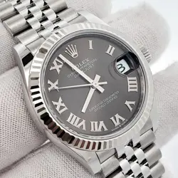 2021 Rolex Datejust 31mm Slate Gray Roman Steel Jubilee Watch 278274 Box Papers