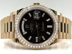Rolex Day Date 40mm Diamond Bezel Eisenkisel Dial Rose Gold 228345RBR B&P 2023