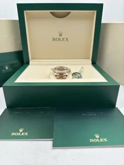 Rolex Day Date 40mm Diamond Bezel Eisenkisel Dial Rose Gold 228345RBR B&P 2023