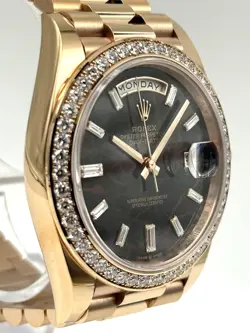 Rolex Day Date 40mm Diamond Bezel Eisenkisel Dial Rose Gold 228345RBR B&P 2023