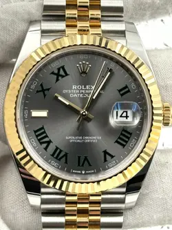 ROLEX DATEJUST 41MM WIMBLEDON DIAL TWO TONE JUBILEE BRACELET 126333 B&P 2024