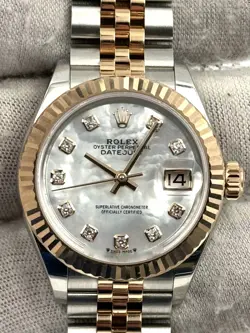 ROLEX DATEJUST 28MM MOTHER OF PEARL DIAL TWO TONE JUBILEE 279171 B&P 2020