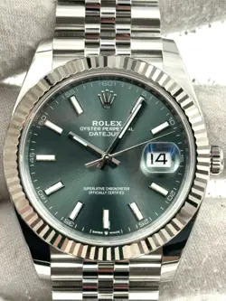 ROLEX DATEJUST 41MM MINT GREEN DIAL JUBILEE BRACELET 126334 BOX & PAPERS 2023