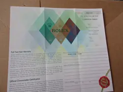 100% ORIGINAL ROLEX 79174 GUARANTEE PAPER  SERIAL