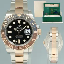 2021 NEW PAPERS ROLEX GMT MASTER ROOT BEER ROSE GOLD 126711 CHNR WATCH BOX