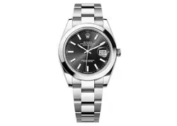 ROLEX DATEJUST 41MM 126300 OYSTERSTEEL BRIGHT BLACK DIAL UNWORN 2023