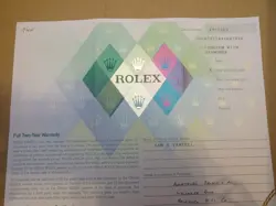 100% ORIGINAL ROLEX 79174 GUARANTEE PAPER SERIAL RHODIUM