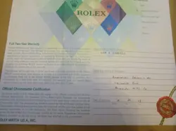100% original Rolex 79174 Guarantee Paper serial rhodium