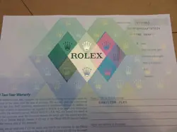 100% ORIGINAL ROLEX 76080 GUARANTEE PAPER SERIAL Y