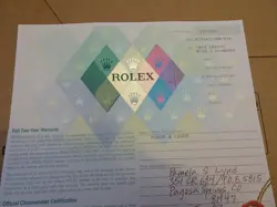 100% ORIGINAL ROLEX 76080 GUARANTEE PAPER SERIAL