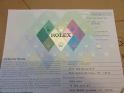 100% ORIGINAL ROLEX 79163 GUARANTEE PAPER SERIAL